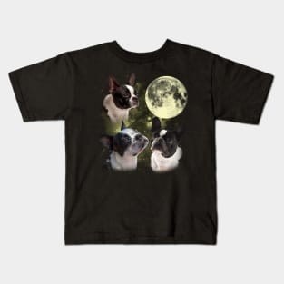 Boston Terriers The Moon Classic Dog Breed Kids T-Shirt